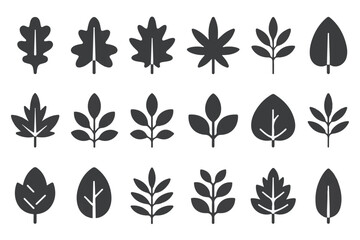 Black and White Set of 20 Minimalist Line Icons