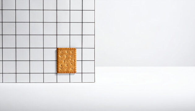 Minimalist grid background concept for e commerce showing how ai uses data for personalization. single cracker represents unique choice on structured chart or graph