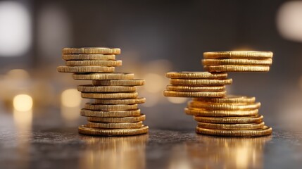 Stacked gold coins