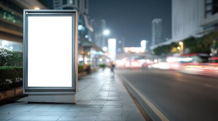 Empty billboard night city
