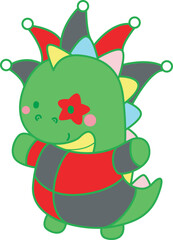 Fototapeta premium Illustrations halloween theme of cute Dinosaur character. Dinosaur 