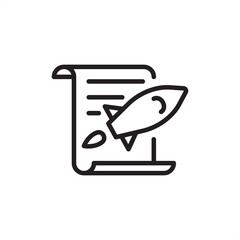 Project start icon symbolizing initiation, launch, and kick-off phase, representing project management, new venture, strategic beginning, formal approval, and energetic implementation.