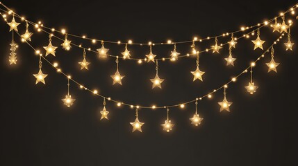 Naklejka premium Festive Star String Lights for Holiday Decor