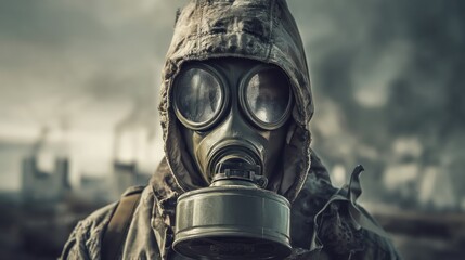 Gas mask person