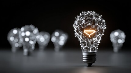 Conceptual image of a light bulb representing innovative ideas and technology
