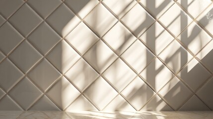 Beige diamond tiles shadow