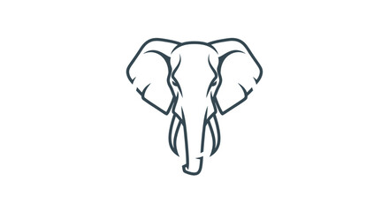 Elephant head outline with transparent background