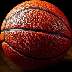 Cracked leather basketball with faded seams, showing signs of heavy use,  game,  texture