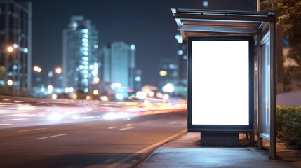 Blank billboard bus stop
