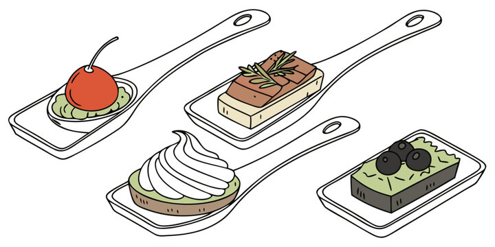 Appetizers on spoons offer a delightful culinary experience for food enthusiasts