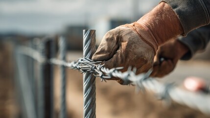 Barbed wire fence repair