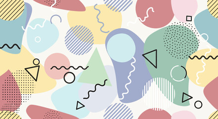 Abstract Geometric Pastel Pattern Fun shapes and modern design for versatile backgrounds or creative projects