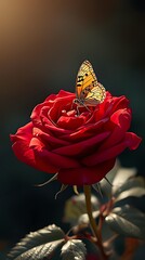 red rose on black background