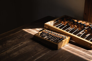 Old wooden abacus.