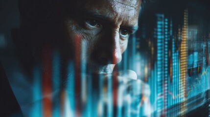 Focused businessman data