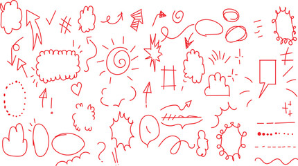 collection of hand-drawn doodle icons and symbols intended for visual communication and design projects. vector illustration
