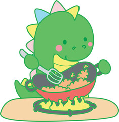 Illustrations of cute Dinosaur character clip art for children. Dinosaur 