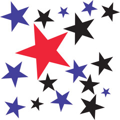 Patriotic Red White and Blue Striped Seamless Geometric Vector Pattern Background,