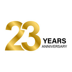 23 years anniversary gold icon vector for graphic design, logo, website, social media, mobile app, UI illustration