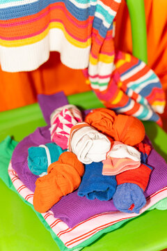 Colorful Clothes On Chair
