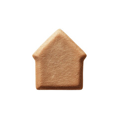 Shortbread House Cookie Isolated – Smooth Baked Biscuit Shape for Holiday Decor