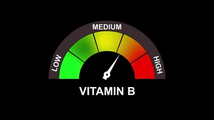 Vitamin B level indicator gauge showing medium concentration