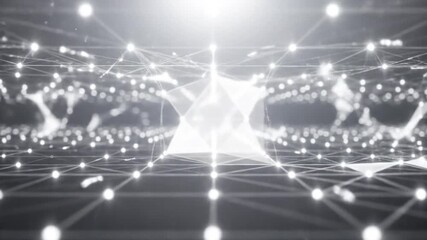 Abstract network of glowing nodes and lines, representing data connections and digital communication - Powered by Adobe