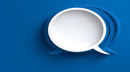 Blue background with a white speech bubble, perfect for communication and messaging.