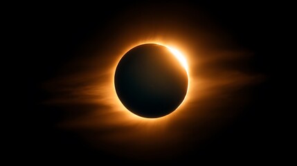 Stunning Solar Eclipse - A Celestial Spectacle in the Night Sky.