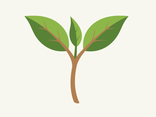 Fototapeta premium Minimalist Green Sprout Illustration Growth, Nature, and Sustainable Development Concept