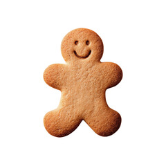 Light Gingerbread Man Cookie Isolated – Simple Holiday Biscuit Shape