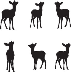 Fototapeta premium Deer silhouette collection elegant wildlife illustrations for design and creative projects