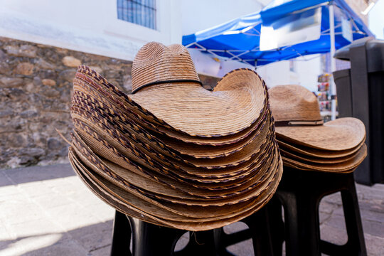 Sombreros for sale at mexican street market