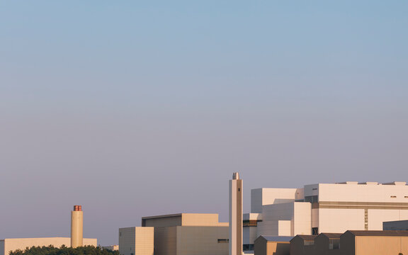 Minimal Light and Shadow of Buildings at Sunset.