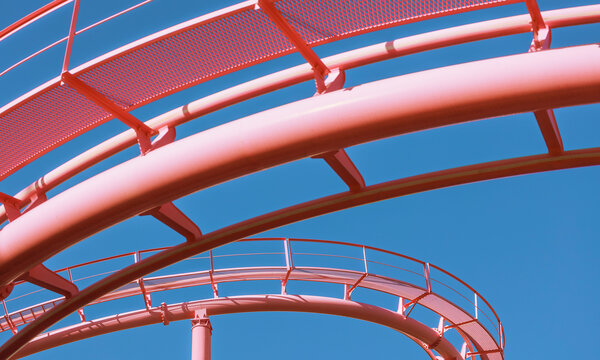 Pink Track Under the Blue Sky.