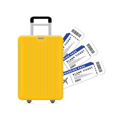 Luggage and Ticket Travel concept vector illustration