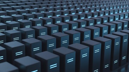 Obraz premium Abstract Infinite Server Rack Data Center
