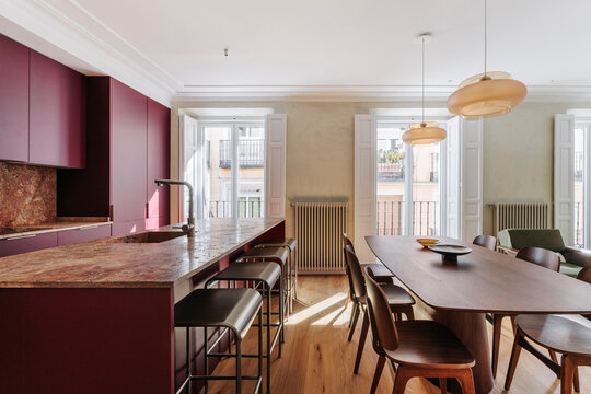 Kitchen Island and Dining Area