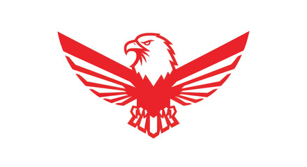 Obraz premium Bold red eagle graphic on white background for design elements