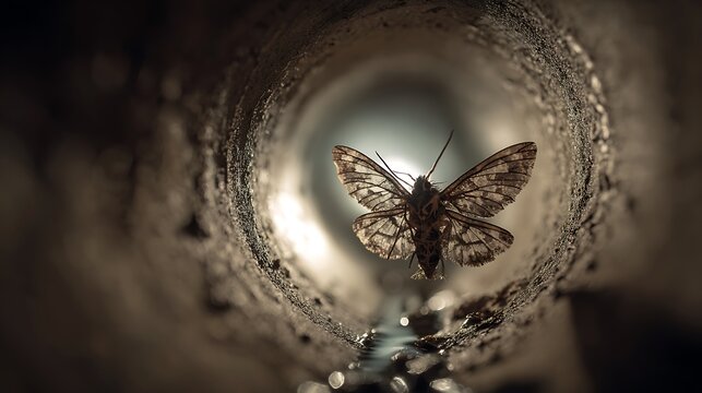 Closeup macro of green leaf with snail shell on brown sack of rice