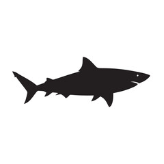 Fototapeta premium A Stunning Silhouette of a Shark Underwater Captivating and Ominous Portrayal of Marine Life, a Predator