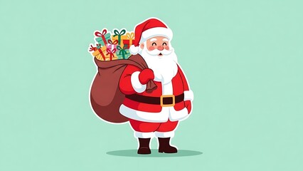Santa Claus with Gifts Illustration