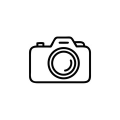 Photo camera icon, camera icon in line style isolated on white background, photography business concept, Vector illustration