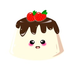 chocolate Pudding with strawberry