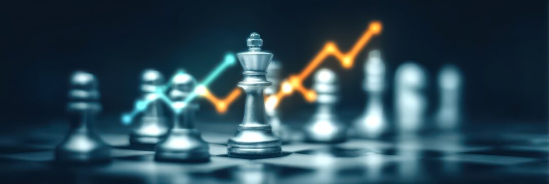 A deep analysis hub where strategy directs procurement under a bold chart predicting future results enhanced by performance insights that shift each statistic toward success