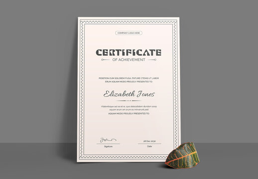Minimalist Certificate of Completion Template