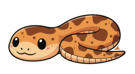 Cute cartoon snake curled up