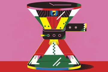 Mental block and anxiety due to time pressure. Psychology concept.