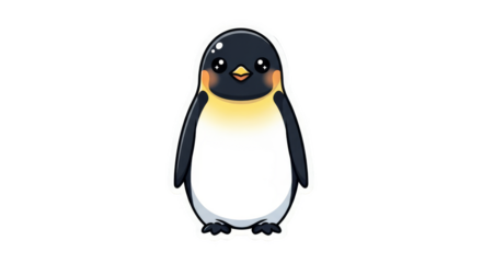 Cute penguin illustration with starry eyes