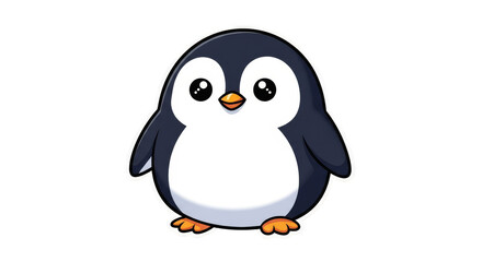 Obraz premium Cute penguin cartoon with shiny eyes